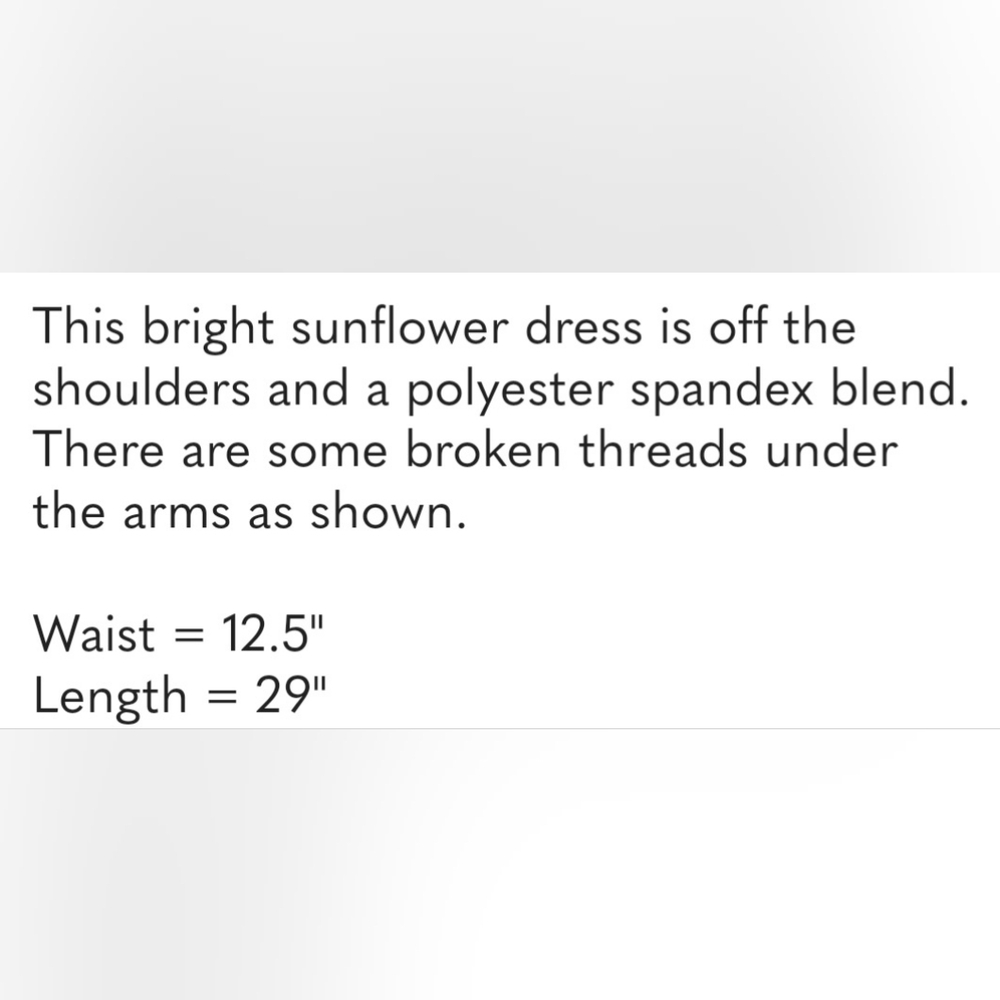 Charlotte Russe Off-shoulder Sunflower Dress, M - Picture 3 of 7